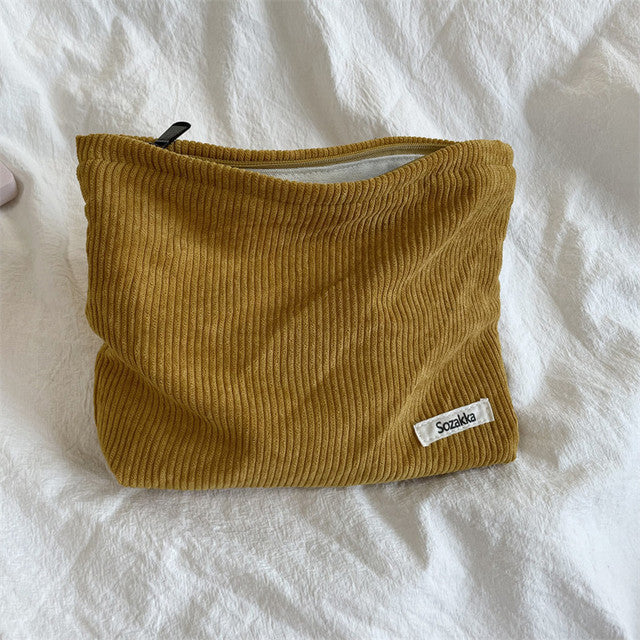 Corduroy Travel Cosmetic Bag